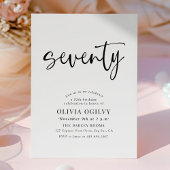 70. B&W Birthday Party Moderne Script Typografie Einladung
