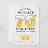 70. Beer Birthday Party Meilenstein Einladung (Vorderseite)