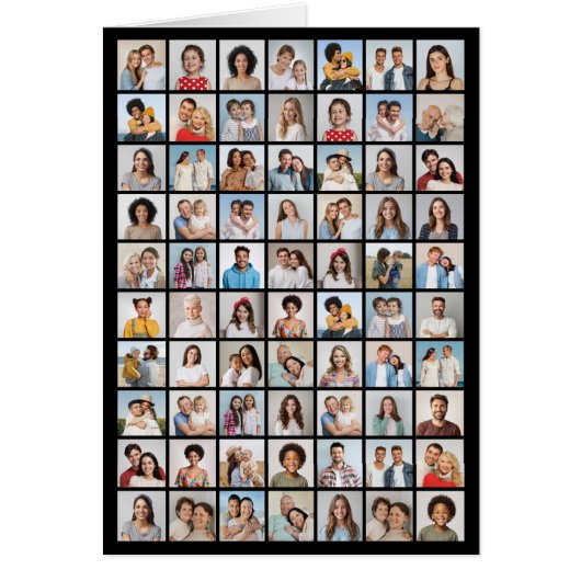 70 BildCollage bearbeitbare, farbgeklappte Karte (Vorne)