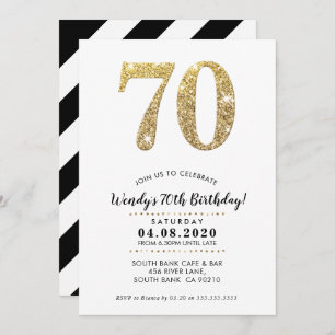 70. BIRTHDAY PARTY INVITE MODERNER Goldmedaille Gl Einladung