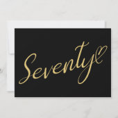 70 Black Gold 70. Geburtstag Einladung (Rückseite)