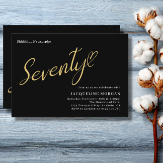 70 Black Gold 70. Geburtstag Einladung