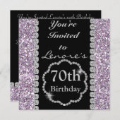 70. BLING Geburtstagsparty Einladung (Vorne/Hinten)