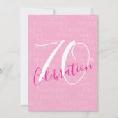 70 Celebration Blush Pink 70th Birthday Party Einladung (Rückseite)