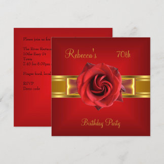 70. Colorful Royal Red Blume Yellow Gold Bow Einladung