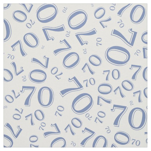 70. Cool Nummer Muster Blau und Weiß 70 Stoff (Muster)