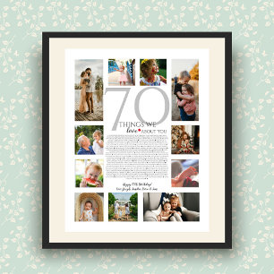 70 Dinge, die wir an dir lieben Fotocollage Poster