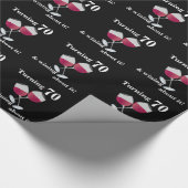 70 drehen und mit roter Weingläser gewinnen Geschenkpapier (Ecke)