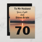 70. Ehemann Geburtstag Ihr Light Shines Sunset (Vorne/Hinten)