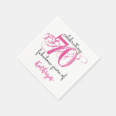 70 fabelhafte Typografie Pink Paper Napkins Serviette (Ecke)
