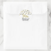 70 & Fabulous Birthday Black Gold Confetti Runder Aufkleber (Tasche)