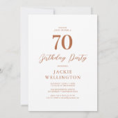 70 & Fabulous Burnt Orange Boho Birthday Einladung (Rückseite)