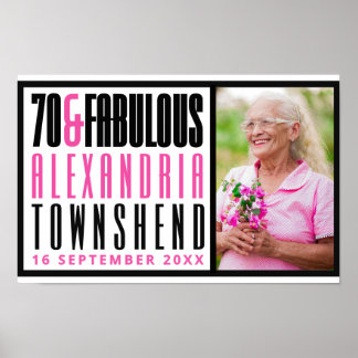 70 & Fabulous Fette Typografie Foto 70. Geburtstag Poster