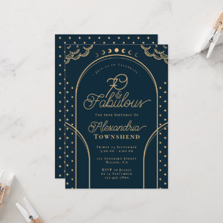 70 & Fabulous Gold Vintage Tarot 70. Geburtstag Einladung