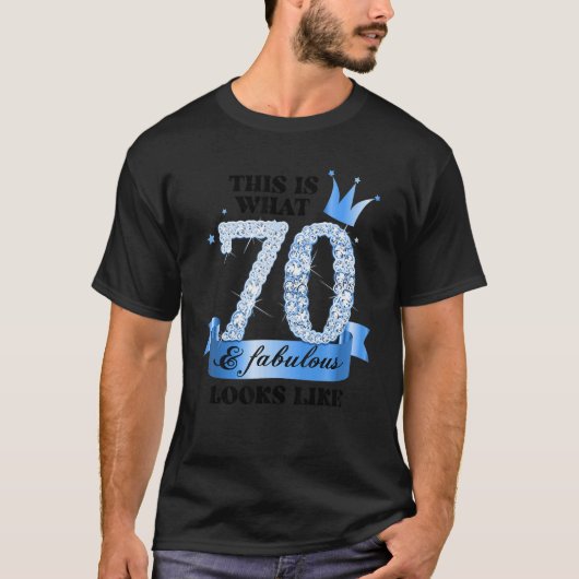 70 & Fabulous I Blue White Party Group Candid Phot T-Shirt (Vorderseite)