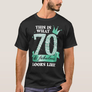70 & Fabulous I Türkise Black Party Group Foto T-Shirt
