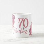 70 & Fabulous Pink Glitter 2 Photo 70th Birthday Kaffeetasse (Mittel)