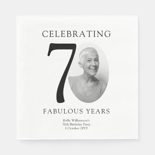 70 Fabulous Years 70. Geburtstag Serviette (Vorderseite)