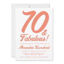 70 & Fantastisch Orange Retro Schrift 70. Geburtst
