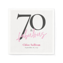70 & Fantastisch Rosa Skript Geburtstagsfeier