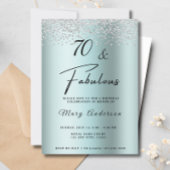 70 Fantastisch türkisfarbener Glitzer Diamond Gebu Einladung