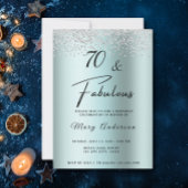 70 Fantastisch türkisfarbener Glitzer Diamond Gebu Einladung