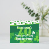 70. Fantastische Geburtstags-Grün-Kleeblätter Einladung (Stehend Vorderseite)