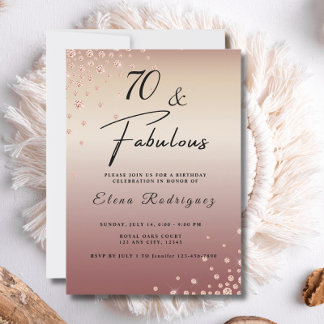 70 Fantastische Rose Gold Glitzer Diamond Geburtst Einladung