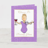 70 Fantastischer Cartoon Lila Sonniger Geburtstag Karte (Vorderseite)