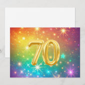 70. Farbenfroher Regenbogenstern Feiertagskarte (Vorne/Hinten)