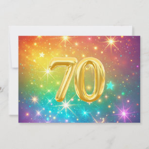 70. Farbenfroher Regenbogenstern Feiertagskarte