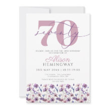 70. Feminine Lila Florals Butterfly Geburtstag