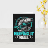 70. Fishing Funny Birthday Shirt Fisherman Keepin Karte (Gelbe Blume)