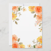 70. Floral Orange Yellow Boho Wasserfarbe Geburtst Einladung (Rückseite)