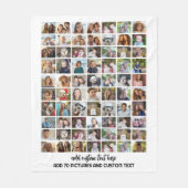 70 Foto-Collage-Raster - Benutzerdefinierter Text  Fleecedecke (Vorderseite)
