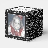 70. Foto Keepake - Schwarz/Weiß Zahlenmuster Geschenkschachtel (Rückseite)