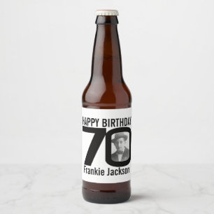 70. Foto-Namenaufkleber des Geburtstages Bierflaschenetikett