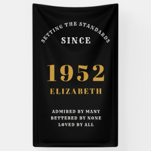 70. Geburtstag 1952 Elegant Chic Gold Black Banner