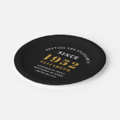 70. Geburtstag 1952 Elegant Chic Gold Black Pappteller (Schrägansicht)