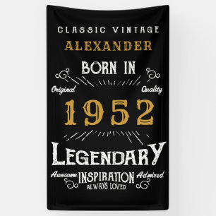 70. Geburtstag 1952 Name Black Gold Legendary hinz Banner