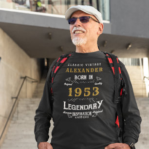 70. Geburtstag 1953 Name Black Gold Legendary hinz T-Shirt