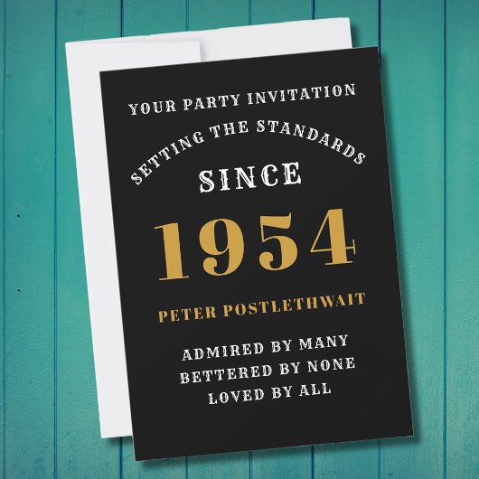 70. Geburtstag 1954 Schwarzes Gold Personalisiert  Einladung