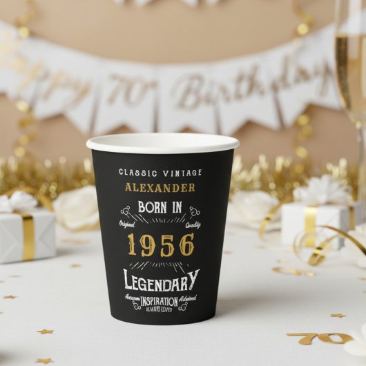70. Geburtstag 1956 Legendär Retro Pappbecher