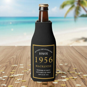 70. Geburtstag 1956 Name Elegant Chic Schwarz Gold Flaschenkühler