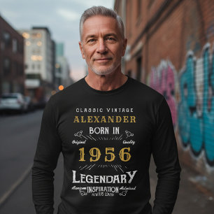 70. Geburtstag 1956 Namen hinzufügen Schwarz Gold  T-Shirt