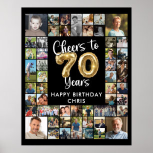 70. Geburtstag 51 Foto Collage Cheers to 70 Years Poster