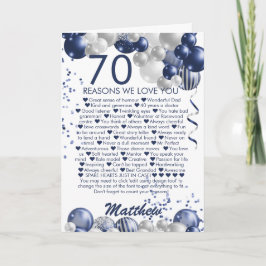 70. Geburtstag 70 Gründe für unsere Liebe Karte