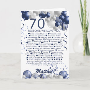 70. Geburtstag 70 Gründe für unsere Liebe Karte