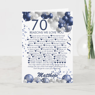 70. Geburtstag 70 Gründe für unsere Liebe Karte
