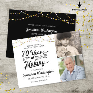 70. Geburtstag 70 JAHRE IM MAKING Black Gold Einladung